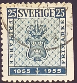 Centenario primer sello postal sueco