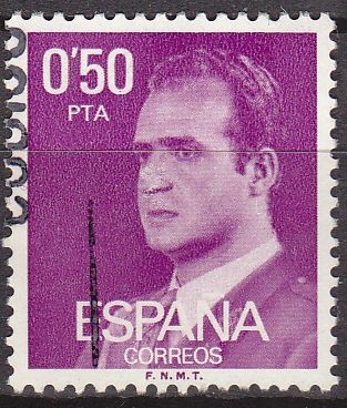 ESPAÑA 1977 2389 Sello Serie Basica Rey Don Juan Carlos I 0,50p