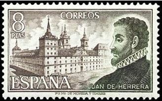 ESPAÑA 1973 2117 Sello Nuevo Personajes Españoles Juan de Herrera y Monasterio S Lorenzo El Escorial
