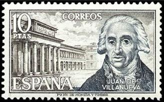 ESPAÑA 1973 2118 Sello Nuevo Personajes Españoles Juan de Villanueva y Museo del Prado