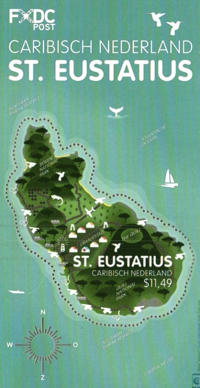 Mapa de la isla de San Eustaquio