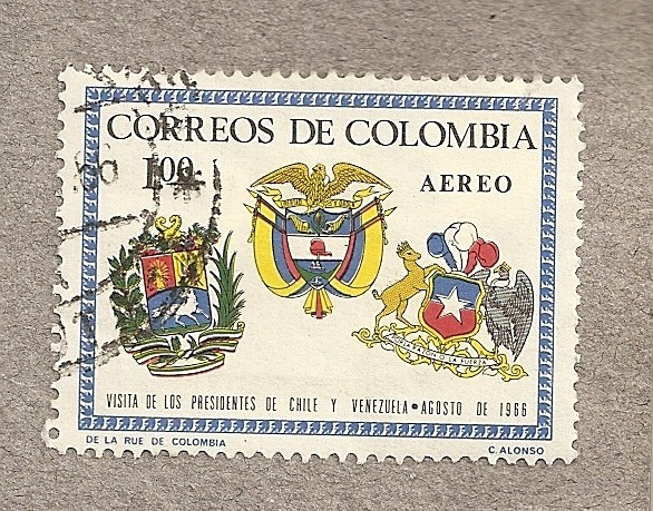 Escudos de Colombia,Chile y Venezuela