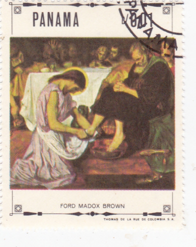 PINTURA-Cristo lavando los pies, por Ford Madox Brown