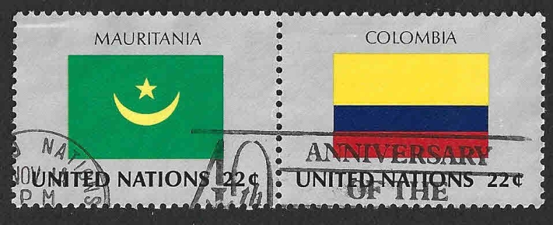491-492 - Banderas de Mauritania y Colombia
