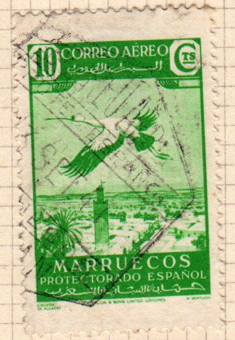 1938 Marruecos: Cigueña de Alcazar Edifil 248