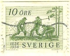 Centenario de los ferrocarriles suecos (Colocación de railes)