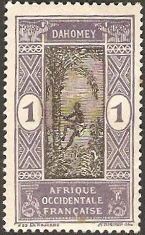 Dahomey - subiendo al arbol a por fruta (africa occidental francesa)