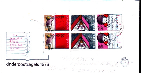 Hoja de recuerdo de sellos infantiles de 1978