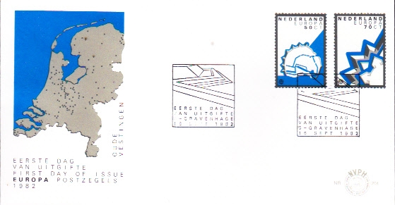 Europa CEPT-Plano de las fortificaciones de Enkhuizen: parte del plano de las fortificaciones de Coe