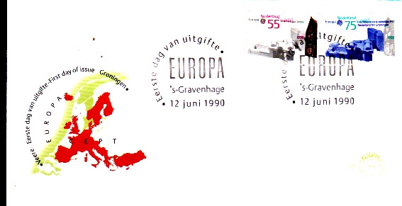 Sede postal de Groningen y oficina de correos de Veere. EUROPA CEPT