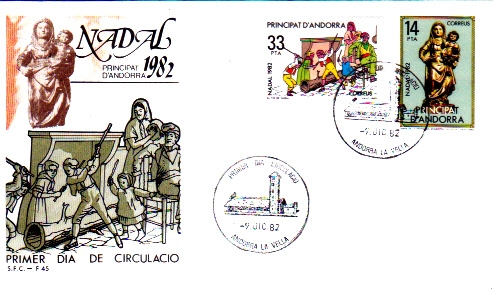 Nadal'82- Tió de Nadal-Virgen parroquia Andorra la Vella