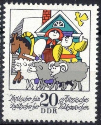 Cuento popular ruso de invierno , chirr�a aqu� y all�.