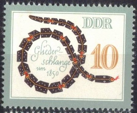 Juguetes hist�ricos , serpiente articula 1850. 
