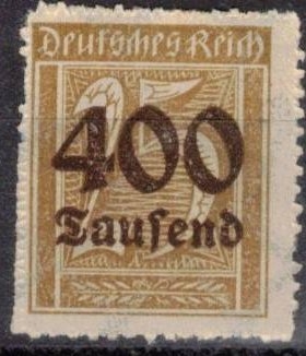 Numero en rectangulo con impresion - Imperio aleman.