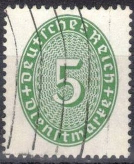 Cifras oficiales del valor del sello(imperio alem�n).