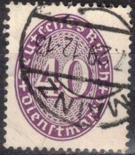 Cifras oficiales del valor del sello(imperio alem�n).