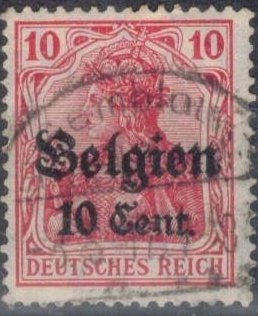 Germania con impresion B�lgica,ocupacion (imperio alem�n).