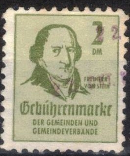 Sellos Municipales de pago. Bar�n H.F.Karl Reichsfreiherr vom Stein.