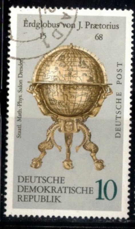 Globos terrestres y celestes(Globo terr�queo de J. Praetorius (1568)).      