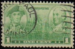 USA 1936 Scott 790 Sello Armada John Paul Jones y John Barry usado Estados Unidos Etats Unis