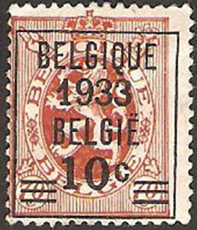 leon rampante, sobreimpreso belgique 1933 belgie
