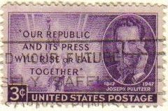 USA 1947 Scott 946 Sello Joseph Pulitzer y Estatua de la Libertad usado Estados Unidos Etats Unis