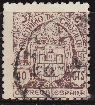ESPAÑA 1944 975 Sello Milenario de Castilla. Castilla 40c usado