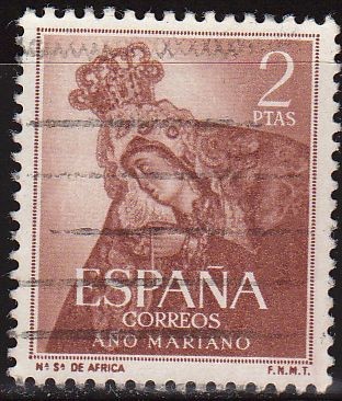 ESPAÑA 1954 1140 Sello Año Mariano Ntra. Sra. de Africa Ceuta 2p Usado