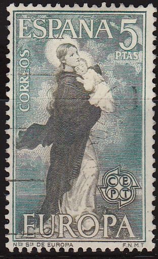 ESPAÑA 1963 1520 Sello Europa CEPT Nuestra Señora de Europa de Angulo usado