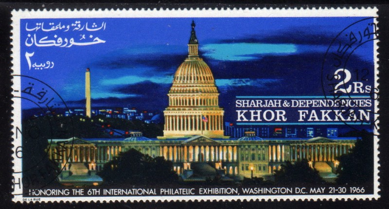  Khor Fakkan 1966: 6ª Exposicion Filatelica Washington DC