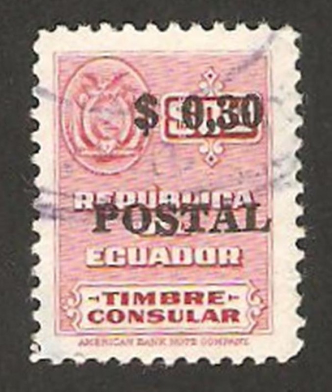 timbre consular, impreso postal 0,30