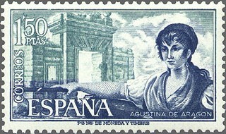 ESPAÑA 1968 1865 Sello Nuevo Serie Personajes Agustina de Aragón c/señal charnela