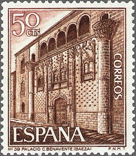 ESPAÑA 1968 1875 Sello Nuevo Serie Turistica Palacio de Benavente Baeza Jaén c/señal charnela