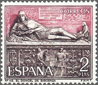 ESPAÑA 1968 1878 Sello Nuevo Serie Turistica El Doncel Catedral de Sigüenza Guadalajara c/s charnela