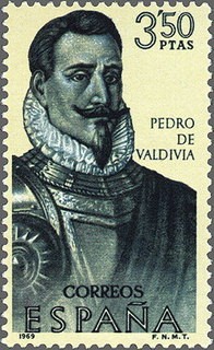 ESPAÑA 1969 1942 Sello Nuevo Serie Forjadores de America Pedro de Valdivia c/señal charnela