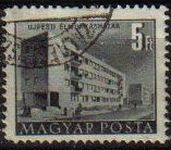 Hungria 1952 Scott 1011 Sello Edificios Budapest Apartamentos para trabajadores de Ujpest usado Magy