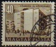 Hungria 1953 Scott 1053 Sello Edificios Budapest Hospital Metropolitano usado Magyar Posta M-1311 Un