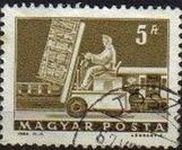 Hungria 1964 Scott 1525 Sello Servicio Postal Carretilla elevadora hidráulica usado M-2013 Magyar Po