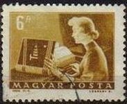 Hungria 1964 Scott 1526 Sello Servicio Postal Mujer Teletipista usado M-2014 Magyar Posta Ungarn Hun