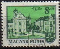 HUNGRIA Magyar Posta 1974 3001 Sello Edificios Oficiales Iglesia y Ayuntamiento Vac usado Scott2333