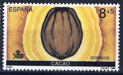 V centenario del Descubimiento de América. Encuentro de dos Mundos.Cacao.