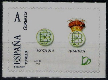 Centenario del Real Betis Balompié.Escudos de 1907-1914 , y 1914-1931
