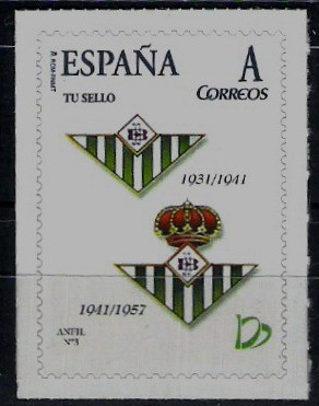 Centenario del Real Betis Balompié.Escudos de 1931-1941 , y 1941-1957