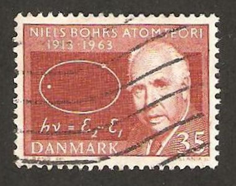 profesor niels h .d. bohr,, premio nobel, 50 anivº de su teoria del atomo