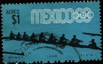 Bote remo  8 con timonel. Olimpíadas México 1968.