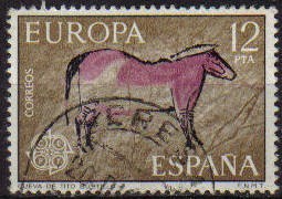 ESPAÑA 1975 2260 Sello Europa CEPT Cueva de Tito Bustillo Ribadesella Asturias Usado