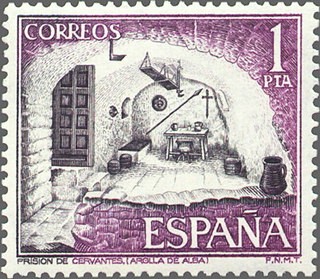 ESPAÑA 1975 2266 Sello Nuevo IX Serie Turistica Prisión de Cervantes Argamasilla Alba Ciudad Real