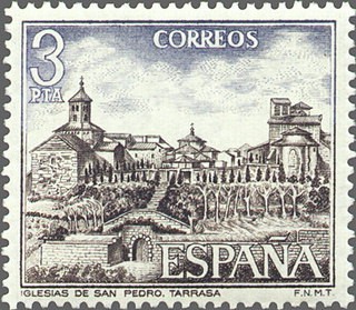 ESPAÑA 1975 2268 Sello Nuevo IX Serie Turistica Iglesia de San Pedro Tarrasa Barcelona