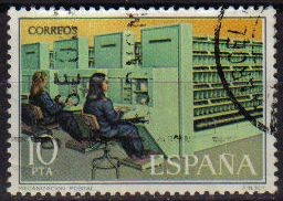 ESPAÑA 1976 2332 Sello Servicios de Correos. Mecanización Postal Usado