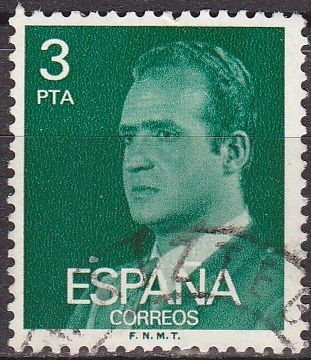 ESPAÑA 1976 2346 Sello Serie Básica Rey Juan Carlos I 3 pts Usado